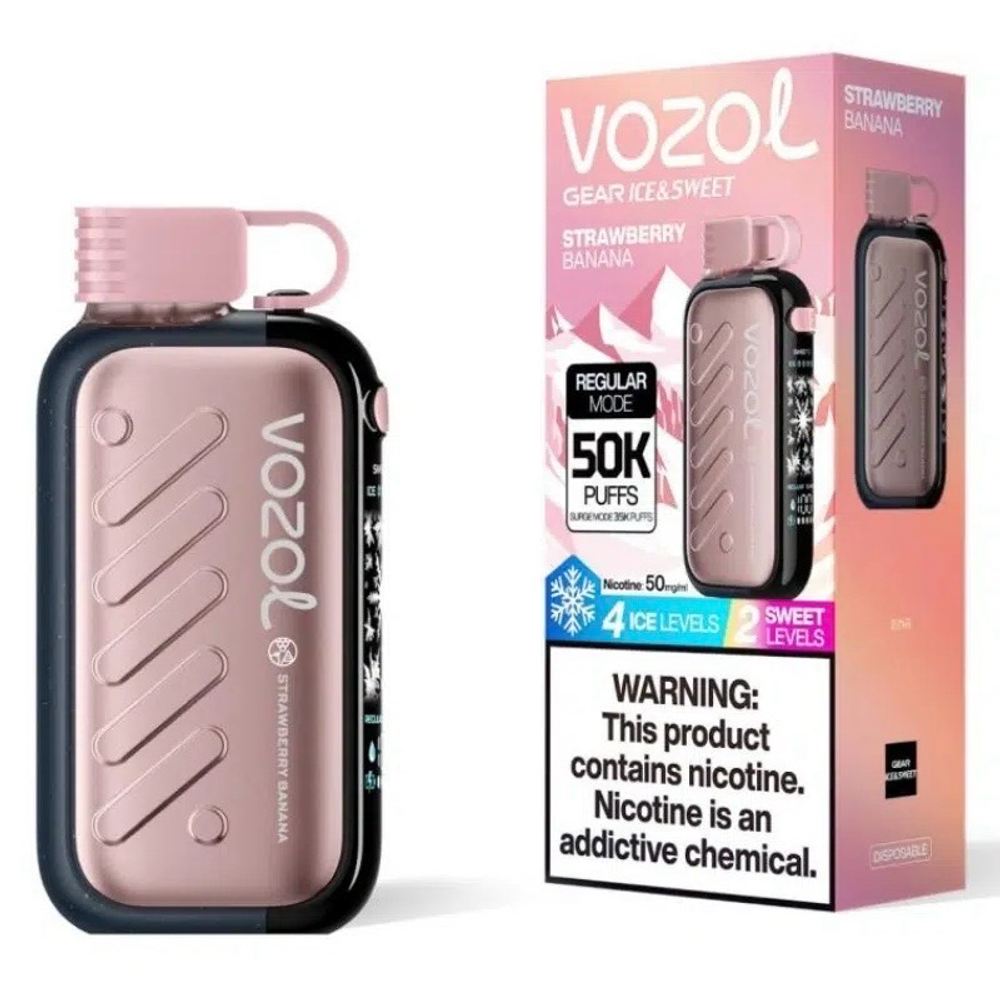 Vozol GEAR ICE &amp; SWEET 50000 - Strawberry Banana (5% nic)