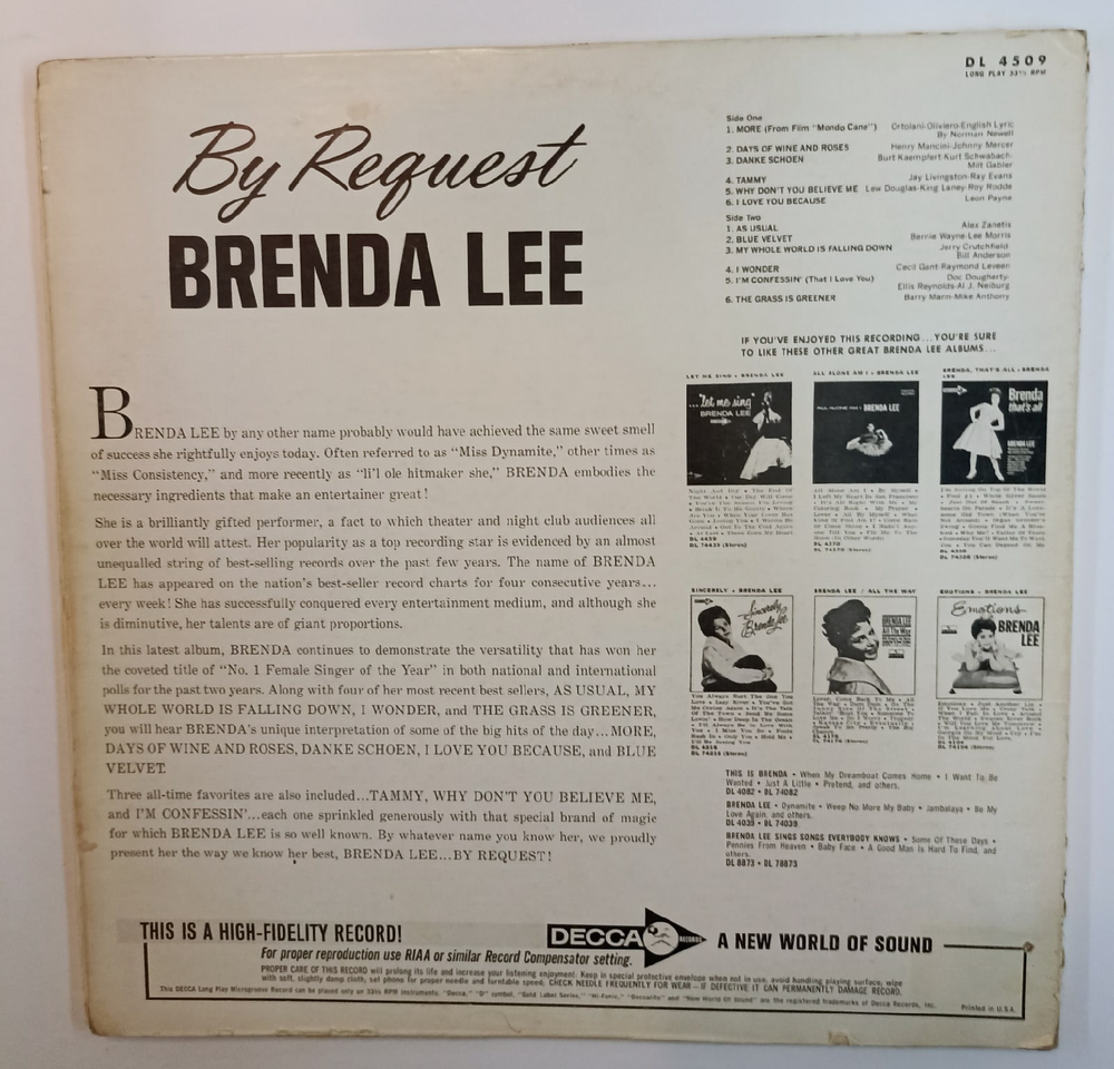 Brenda Lee By Request (US 1964)