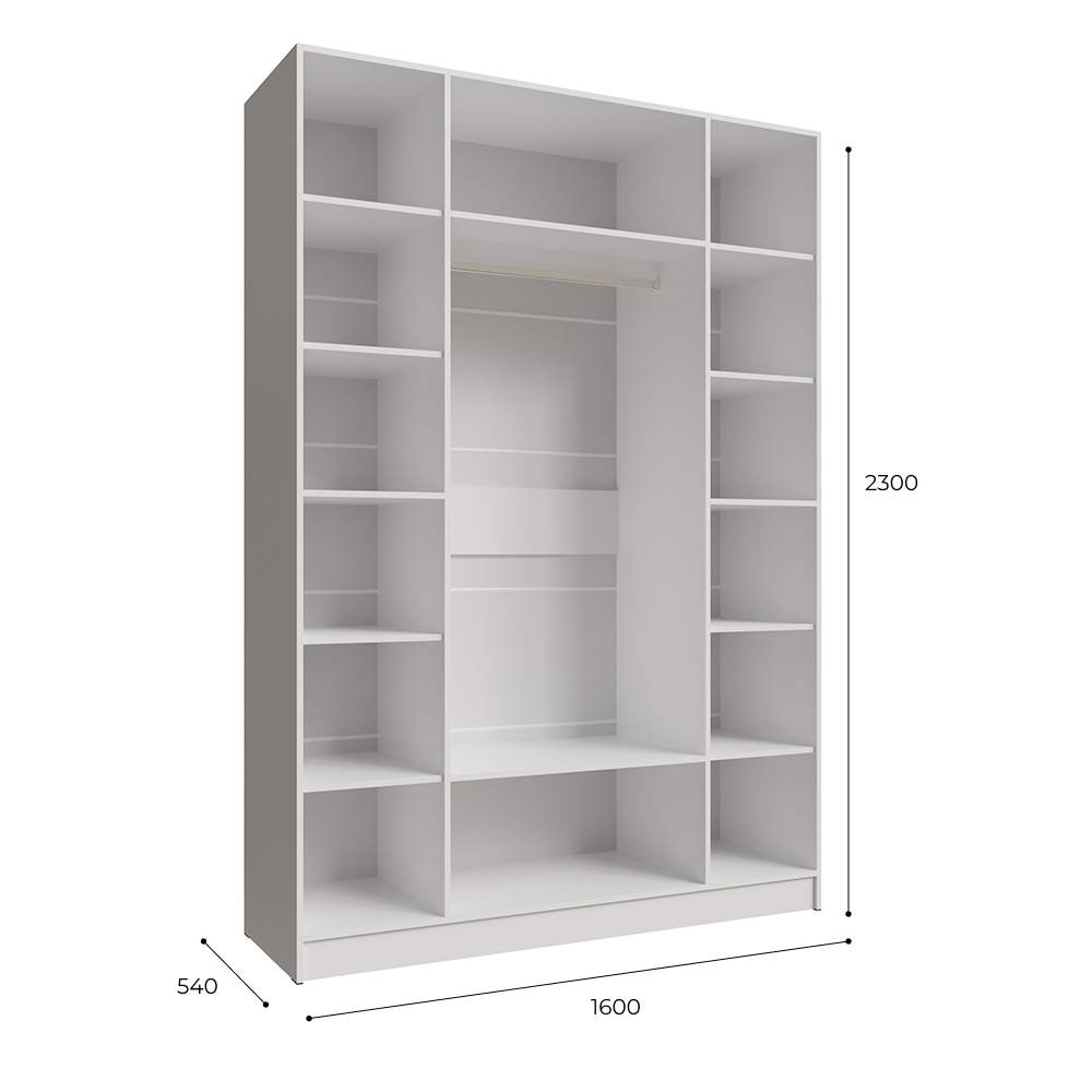 Шкаф Мадрид 1,6 с зеркалом белый