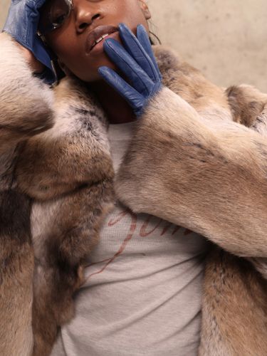 Короткая шуба из кролика