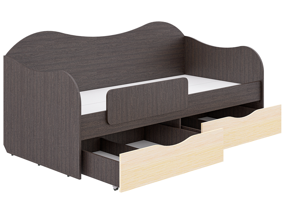 Кровать БОКС 90/2 с ящиками Венге/молоко