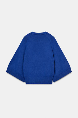 ZARA СВИТЕР С ШИРОКИМИ РУКАВАМИ, ЯРКО-СИНИЙ