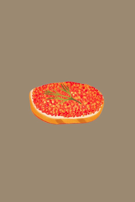 Открытка Бутерброд с красной икрой / O paper paper