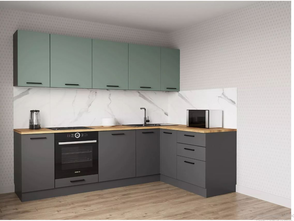 Кухонный гарнитур угловой Изумруд 2600х1600 (38мм)