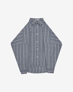 Рубашка Oversized Striped Shirt Blue синяя