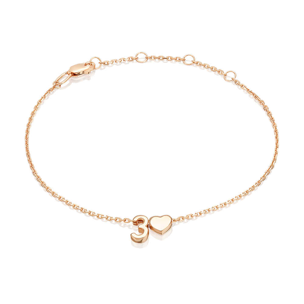 Браслет «Буква З» из красного золота