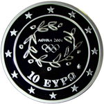 Греция 10 евро 2004 "XXVIII летние Олимпийские Игры, Афины 2004 - Эстафета" (Proof)