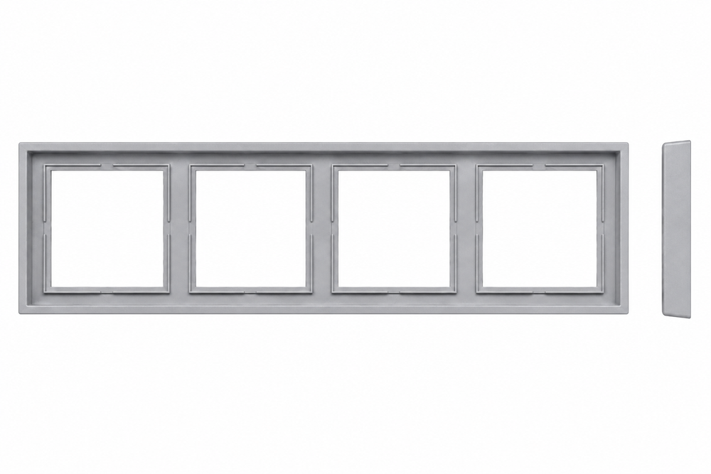Рамка 4-местная LIREGUS MODERN K14-445-04.M/GC31 светло-серый матовый