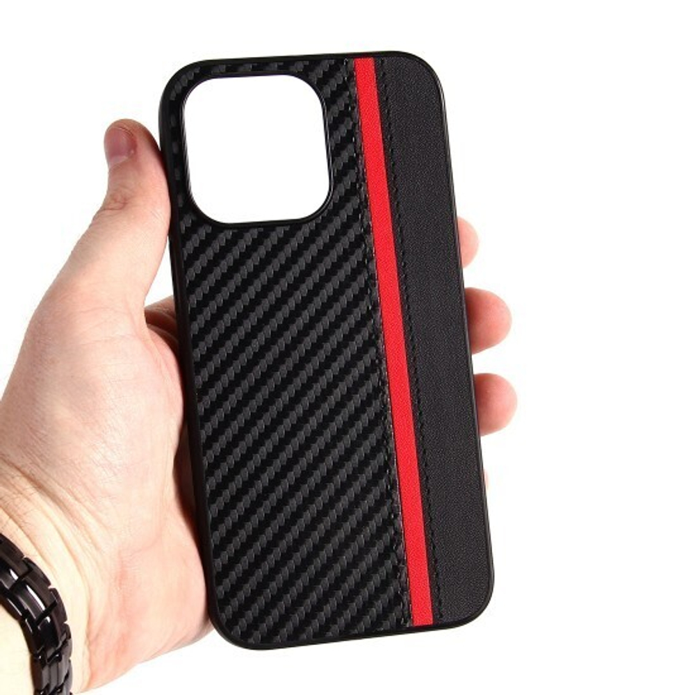 Чехол для iPhone 13 Pro, карбоновый , 012465 Салатовый