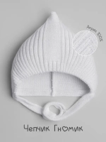 Чепчик для девочки вязаный на завязках на осень