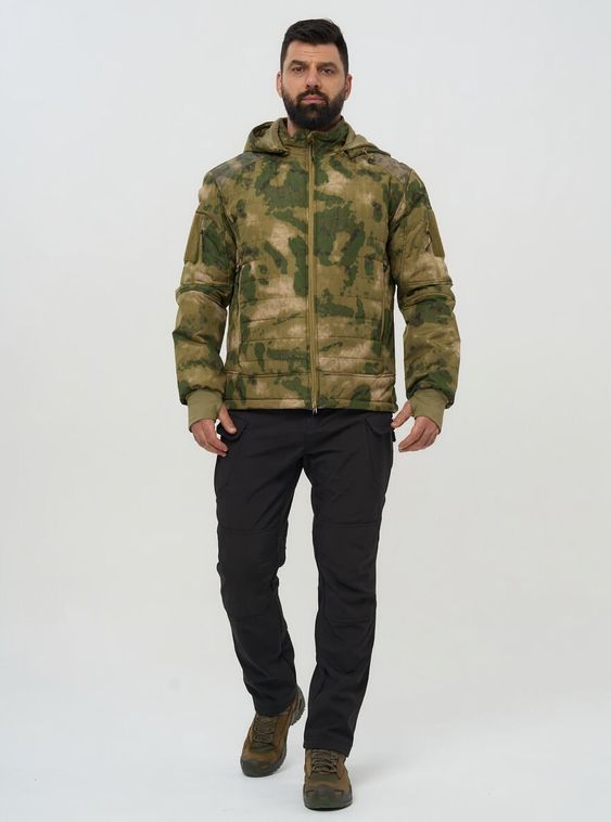Тактическая военная демисезонная куртка Джунгли 2 с капюшоном Мох