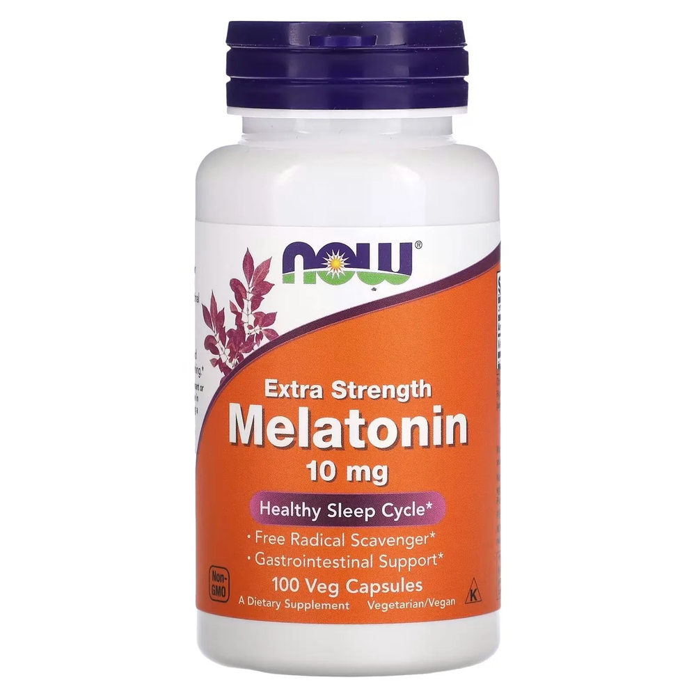 NOW Melatonin 10 мг 100 вегетарианских капсул