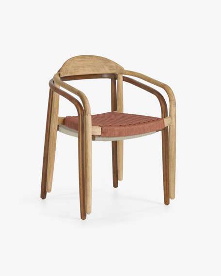 Стул Glynis массив эвкалипта с черным сиденьем | La Forma | Испания | Купить в Hallberg.ru