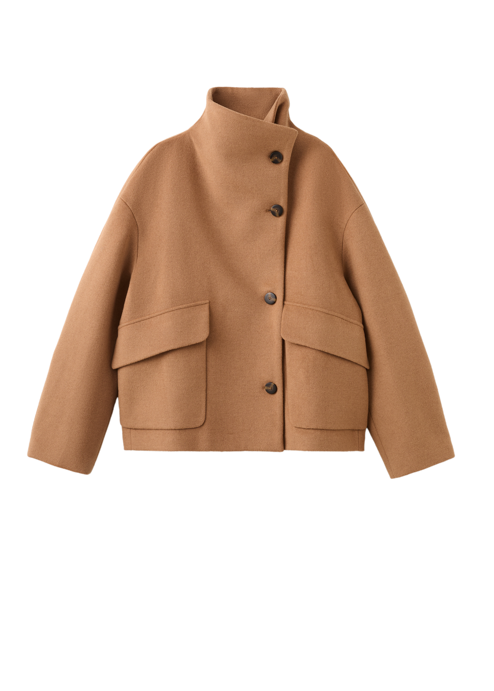 Пальто из шерстяной смеси с воротником-стойкой