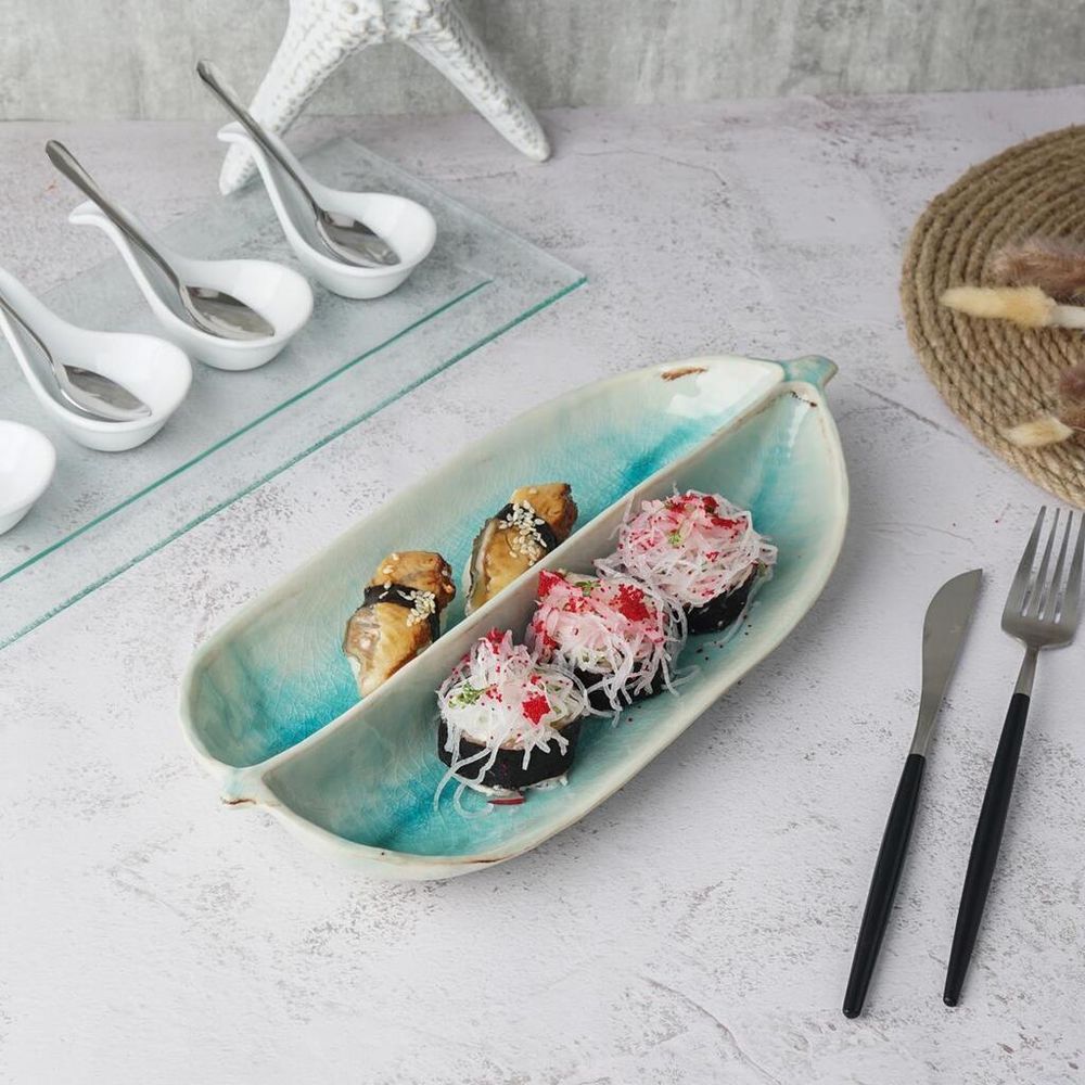 Блюдо овальное 32,8*15 см h4,5 см 2 секции   P.L. [1]