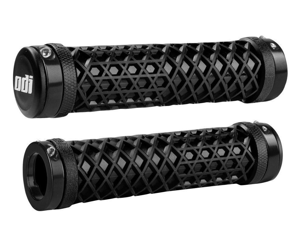 Грипсы 130мм, черные с двумя серыми алюм lock-on.Vans D30VNB-G
