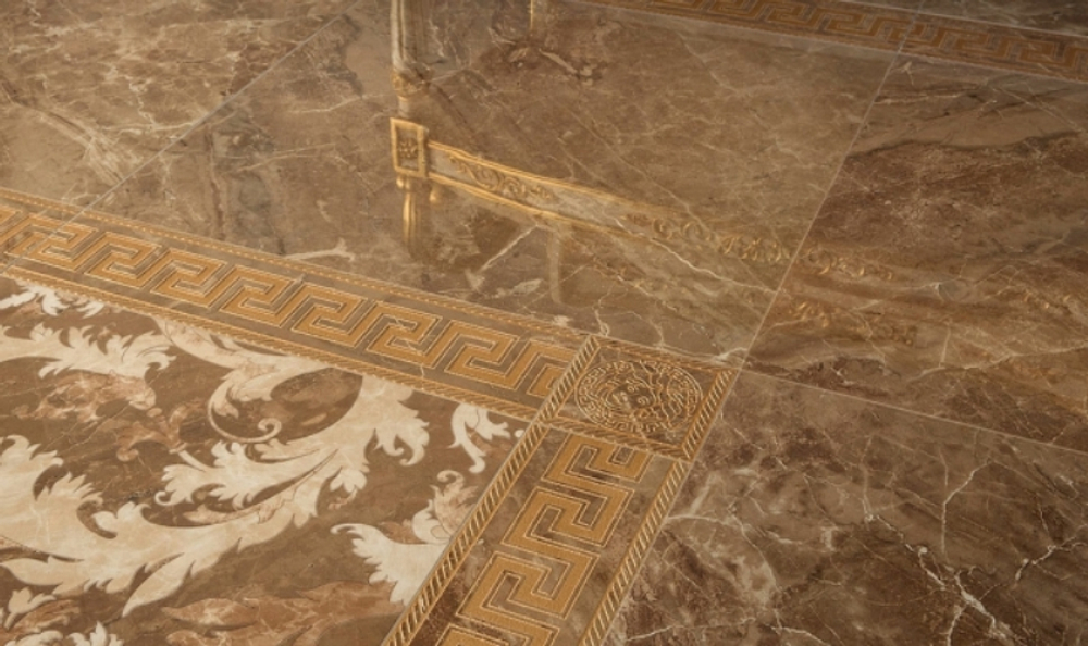 Декор Versace 240073 MARBLE CASSETTONE FOGLIA NERO RETTIFICATO LAPPATO 58,5x58,5