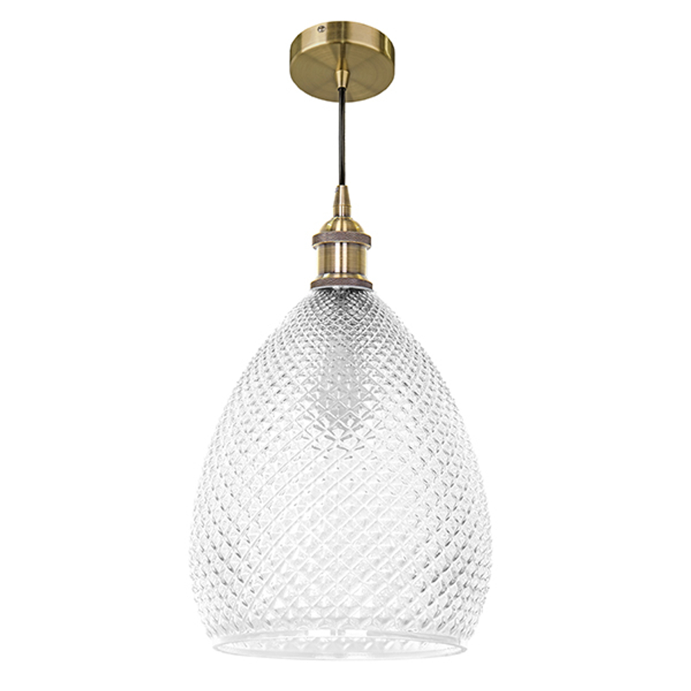 798021 Люстра GENNI 1х40W E27 ЛАТУНЬ/ПРОЗРАЧНЫЙ