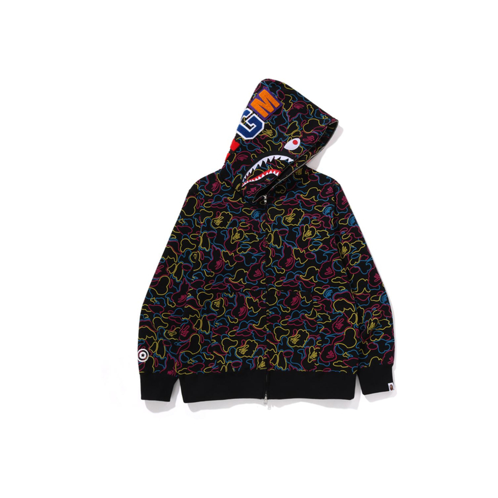 A Bathing Ape Neon Camo Shark Full Zip Худи