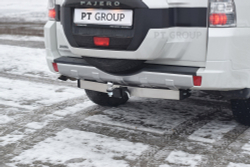 Фаркоп PT GROUP /съемный квадрат/ С нержавеющей Накладкой для MITSUBISHI Pajero 1999-(паспорт и сертификат в комплекте)(без электрики) арт.MPJ-99-991124.00