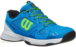 детские Кроссовки теннисные Wilson Rush Pro Junior QL - brilliant blue/white/green gecko