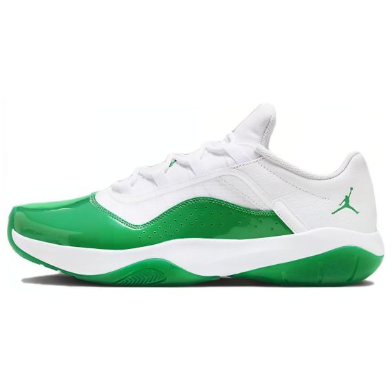 Jordan Air Jordan 11 Винтажные баскетбольные кроссовки Низкие Топ Бело-зеленые Женские