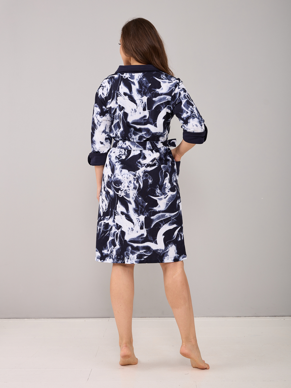 Халат Х-145/индиго-черныйдым