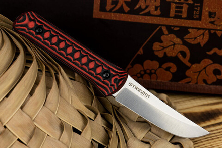 Нож Kizlyar Supreme STREAM N690 SW G10-BRH KS (StoneWash, G10 Black-Red Handle, Kydex Sheath)