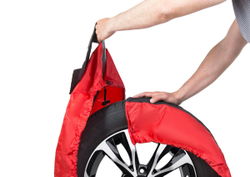 Чехол AutoFlex для хранения автомобильных колес (широкий) размером от 15 до 20, полиэстер 600D, цвет черный/красный, 81300