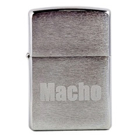 Зажигалка серебристая матовая Zippo Macho с покрытием Brushed Chrome