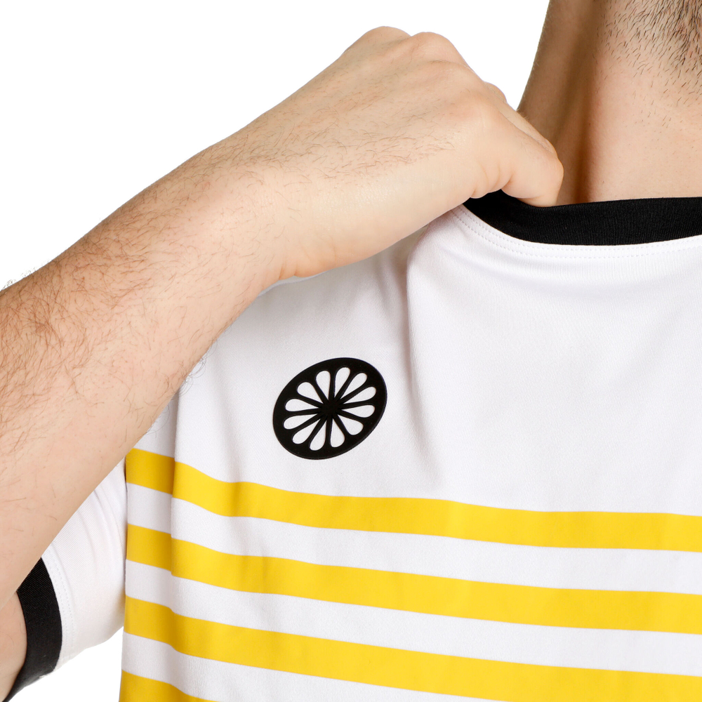 Мужское теннисное поло The Indian Maharadja Kadiri Striped T-Shirt Men - White, Yellow