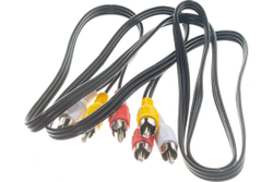 Шнур REXANT 3 RCA - 3 RCA, длина 1.5 метра, черный 17-0202