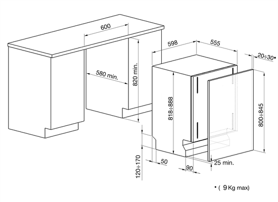 Встраиваемая посудомоечная машина Smeg STLA825A-2