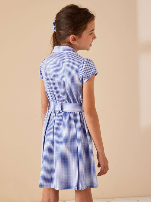 Платье школьное для девочки Next 196-508, Синий, Белый