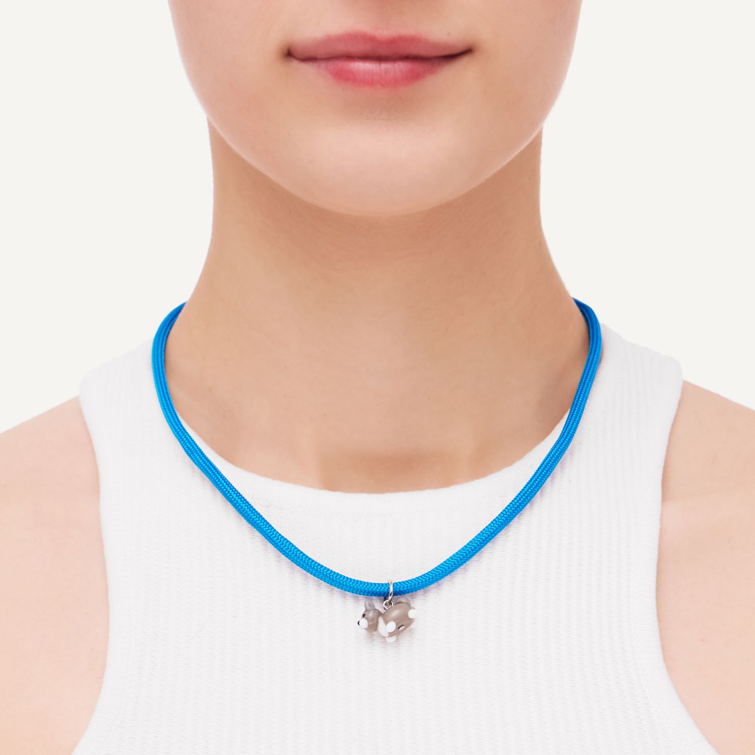 Колье Knitted Cutie Necklace - Blue Bicolor Cat