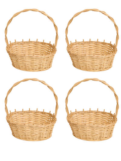 Корзинка овальная подарочная, набор 4 штуки, арт. O270P/4, 27х19х10 см, высота с ручкой 34 см