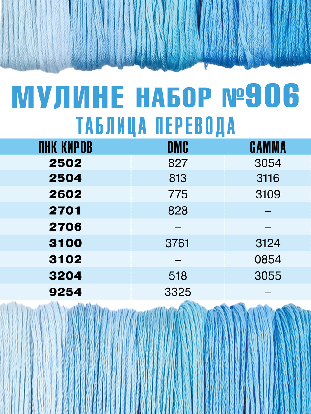 Наборы ниток мулине для вышивания ПНК Киров 9 шт.