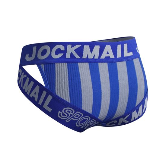 Мужские трусы брифы синие с вырезами по бокам JOCKMAIL JM2026-9
