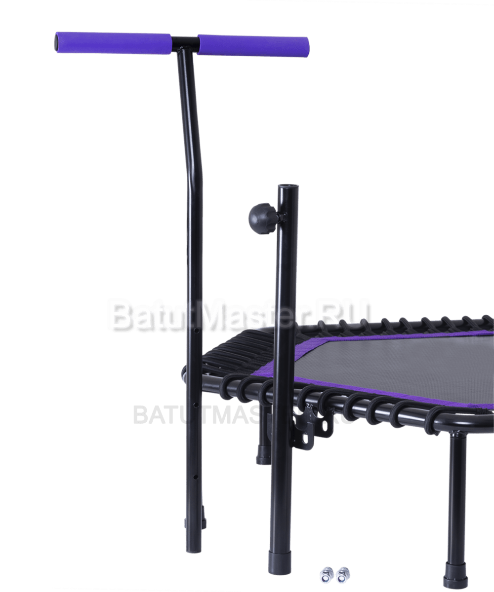 Каркасный батут с Т-образной ручкой, диаметр 4 фт, черно - фиолетовый