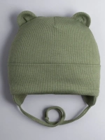 Шапка детская с ушками на завязках на осень