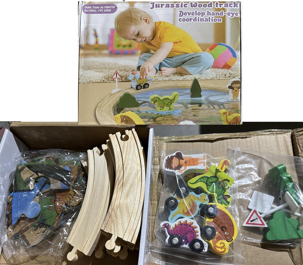 Развивающая игрушка Деревянная дорога 39 эл, коробка C-41886