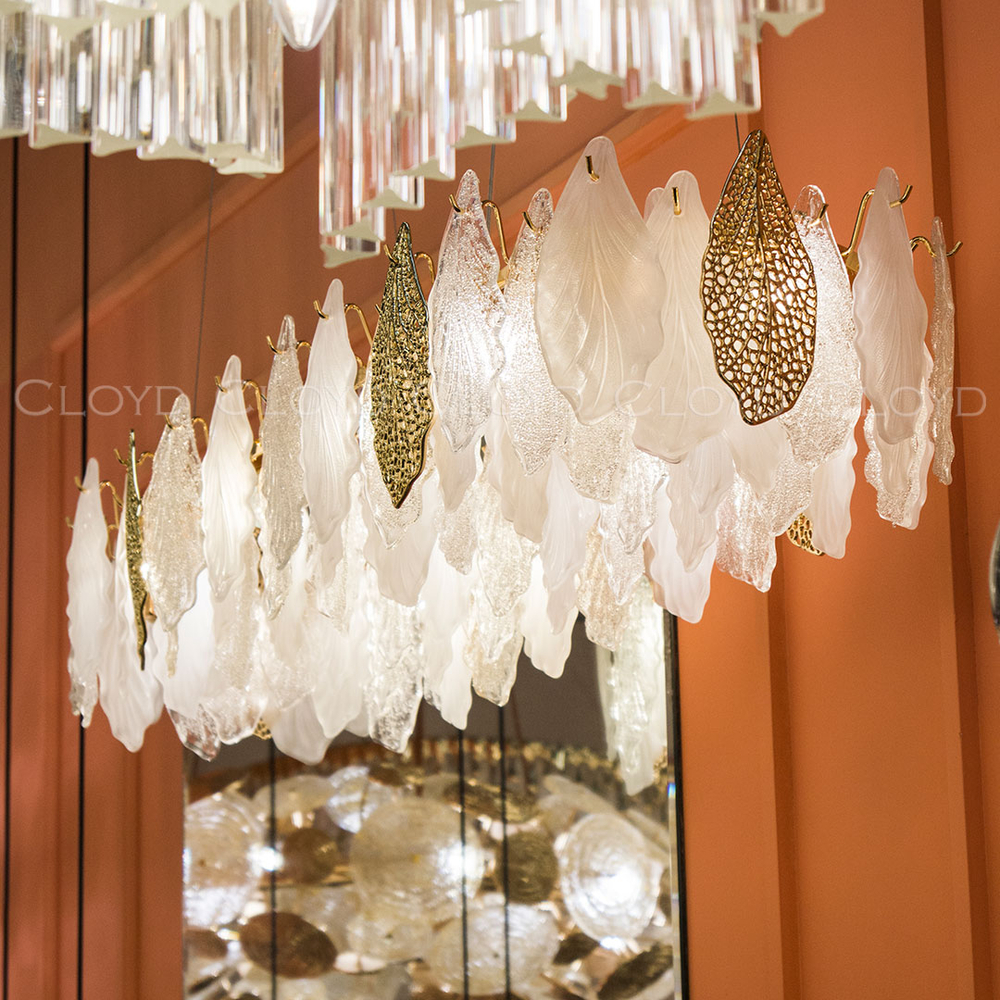 Люстра Cloyd SENEGAL-B C10 / шир. 99 см - с золотыми листьями - золото (арт.11173)