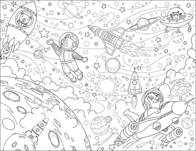 Цифровое панно ID Wall Раскраска "Животные в космосе"