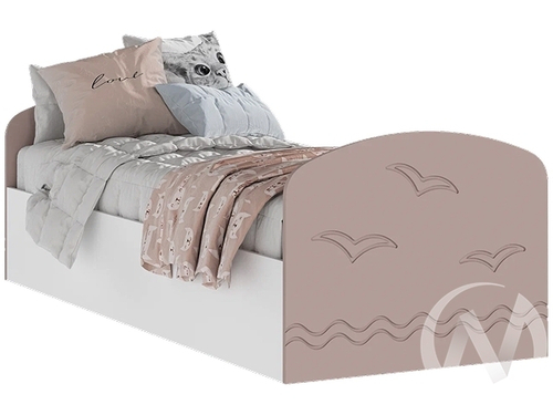 Кровать Детская Юниор-2 (белый/шарли pink)