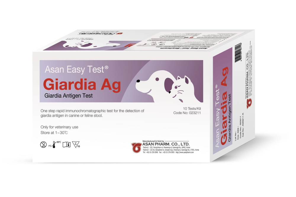 Экспресс-тест Asan Easy Test Giardia Ag на антигены возбудителя лямблиоза у кошек и собак, 10 шт.