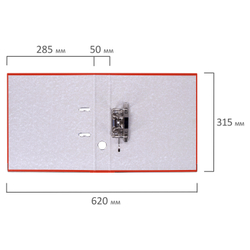 Папка-регистратор, покрытие пластик, 50 мм, ПРОЧНАЯ, с уголком, BRAUBERG, красная, 226592