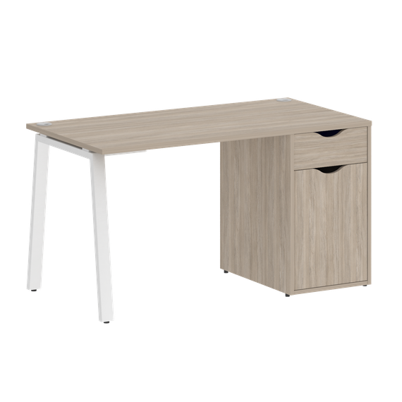 Home Office Стол письменный VR.SP-3-138.1.A Дуб Аттик/Металл Белый 1380*720*750