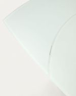 Vashti Раздвижной стол из стекла и МДФ со стальными ножками белого цвета 130(190) x 100 см