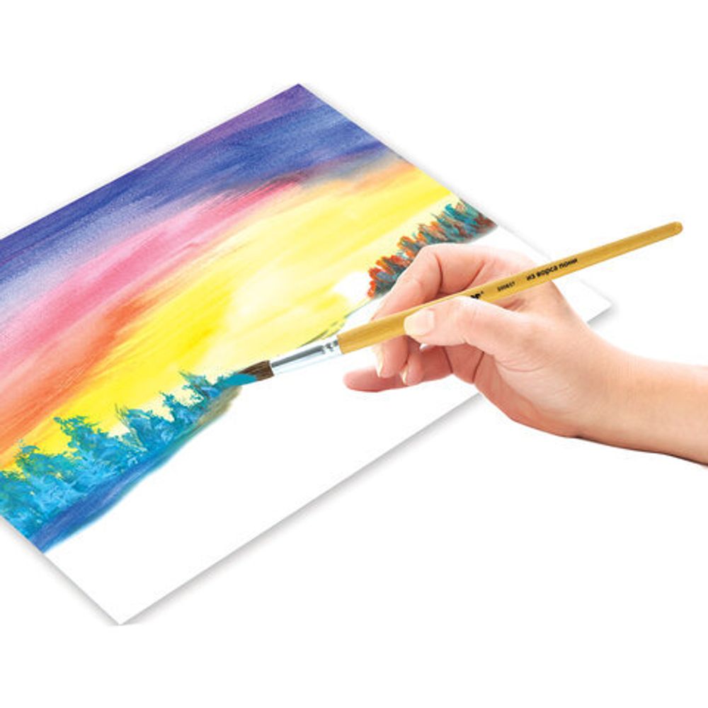 Кисть ПИФАГОР, из ворса пони, круглая, № 8, 200837