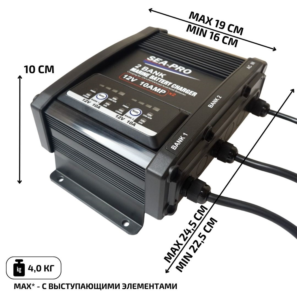 Зарядное устройство ТЕ4-0325F (2х12В AGM/LEAD-ACID/LiFePo4)